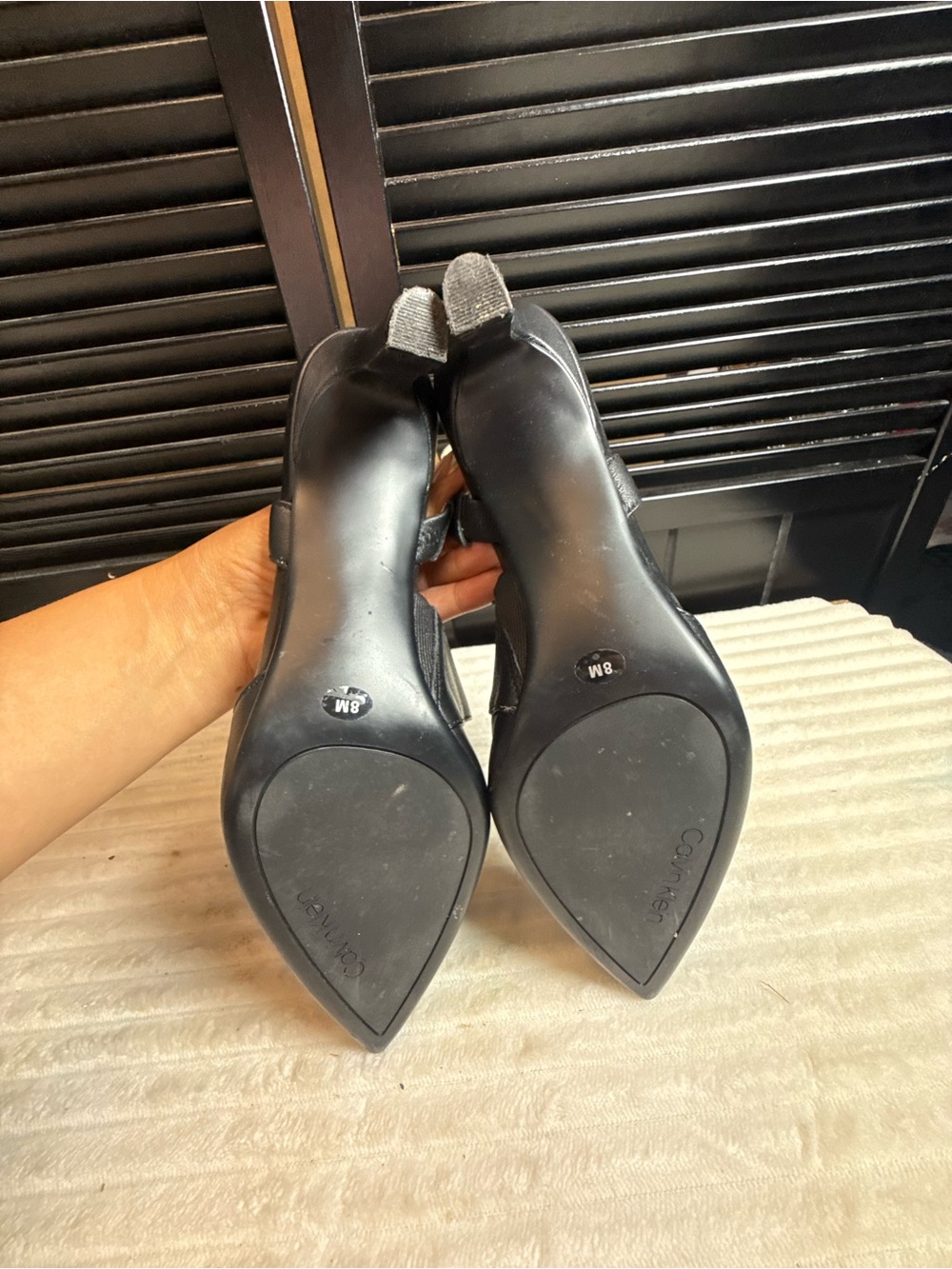 Calvin Klein Black Pointed Slingback Heels - Picture 6 of 8